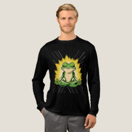 Camiseta Arte de Meditação do Sapo Zen Super Saiyan Glow