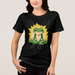 Camiseta Arte de Meditação do Sapo Zen Super Saiyan Glow