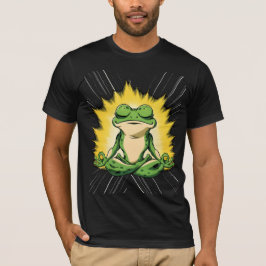 Camiseta Arte de Meditação do Sapo Zen Super Saiyan Glow