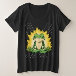 Camiseta Arte de Meditação do Sapo Zen Super Saiyan Glow