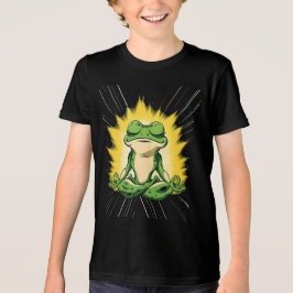 Camiseta Arte de Meditação do Sapo Zen Super Saiyan Glow