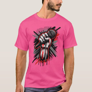 Camiseta Arte de microfone inspirada em rapper de Hip Hop V