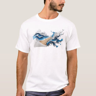 Camiseta Arte de Moda ABSTRATA de PRAIA Cativante