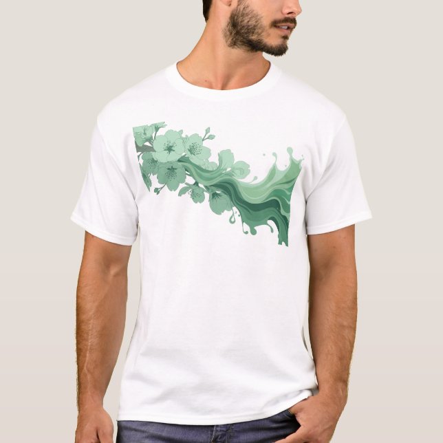 Camiseta Arte de Moda de FLOR ABSTRATA Única (Frente)
