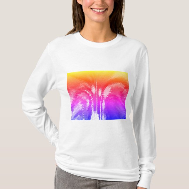 Camiseta Arte de moda de gelo e sol de inverno (Frente)