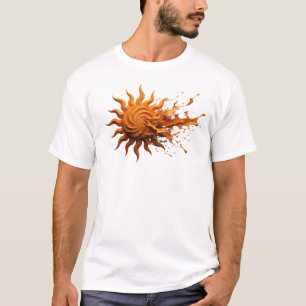 Camiseta Arte de Moda SOL ABSTRACTO Elegante & Estiloso