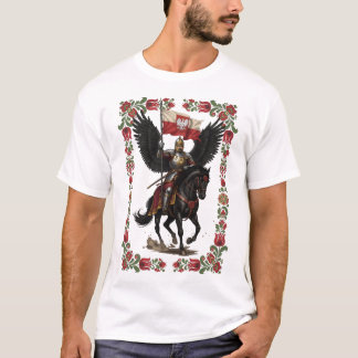 Camiseta Arte de Moldura Folclórica do Husar Polonês