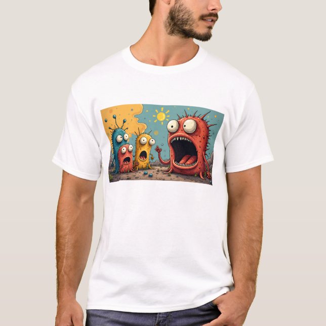 Camiseta Arte de Monstro Funky Kaiju de Osaka Espalha Alegr (Frente)