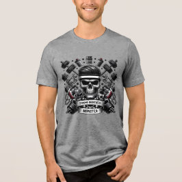 Camiseta Arte de Motivação para Fisiculturismo Crânio Monst