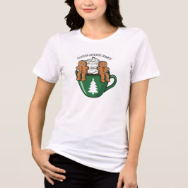 Camiseta Arte de Natal de Pão de Mel Brilhante para Assar E