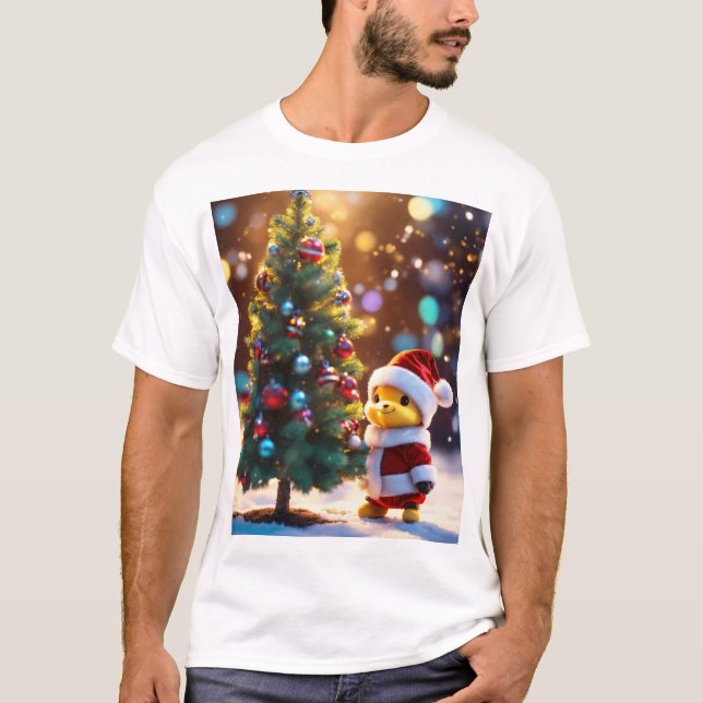 Camiseta Arte de Natal do Papai Noel Fofo (Frente)