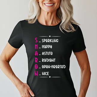 Camiseta Arte de Nome de Sharon Personalizado