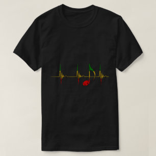 Camiseta Arte de Nota de Batida de Música Rasta