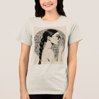 Camiseta Arte de Nuvem de Palavras do Perfil de Elegância P