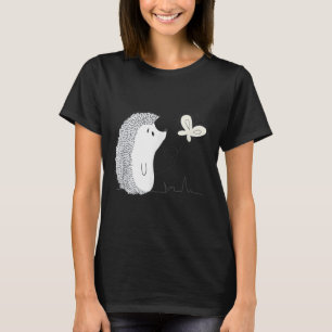 Camiseta Arte de ouriço-cacheiro e borboleta vintage fofa &