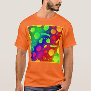 Camiseta Arte de Padrão Colorida de Neon Fruta