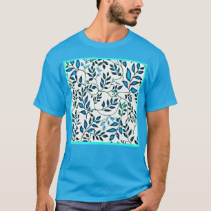 Camiseta Arte de Padrão de Folhagem Colorida