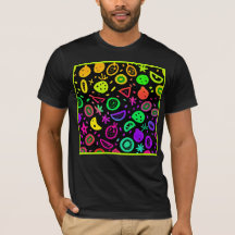 Arte de Padrão de Neon Fruta Vibrante