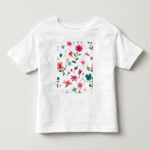 Camiseta Arte de Padrão Floral Vibrante