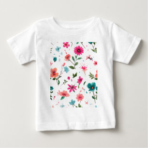 Camiseta Arte de Padrão Floral Vibrante