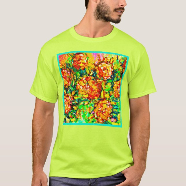 Camiseta Arte de Padrões Frescos de Jardim (Frente)