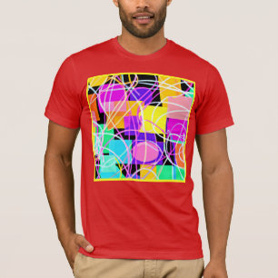 Camiseta Arte de Padrões Neon Únicos E Coloridos