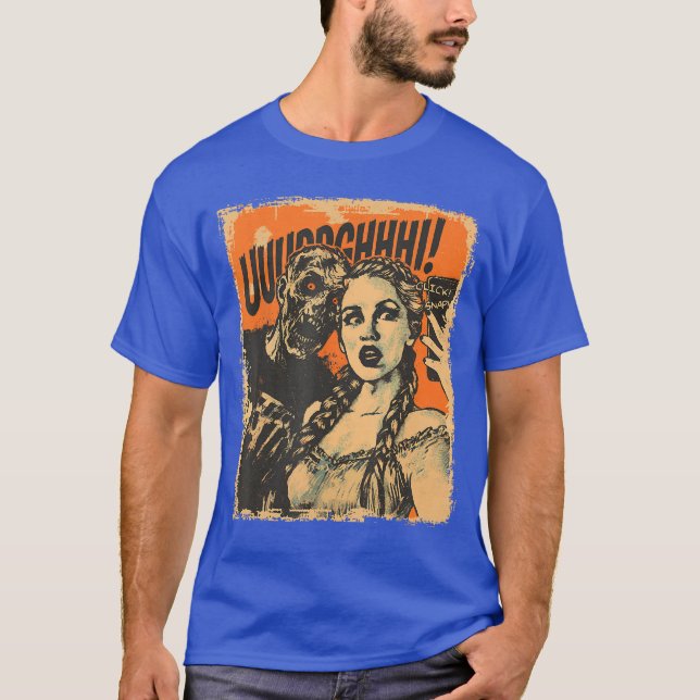 Camiseta Arte de Painel de Quadrinhos de Terror Retro Sie d (Frente)