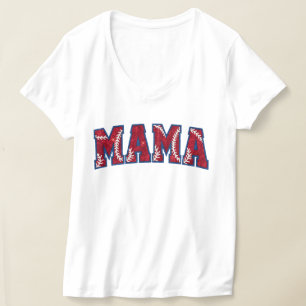 Camiseta Arte de palavra da mamãe de beisebol