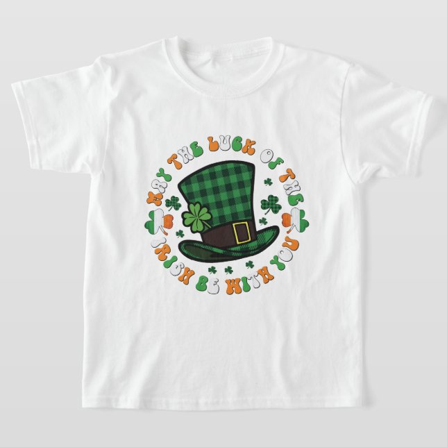 Camiseta Arte de palavra da sorte irlandesa fofa (Postura )