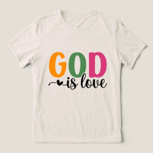 Camiseta Arte de palavra de amor de Deus religioso fofo