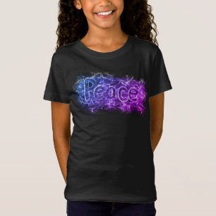 Camiseta Arte de Palavra Funky Rosa Neon Psicodélico Roxo P