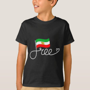 Camiseta Arte de palavra liberdade bandeira retro do Irã di