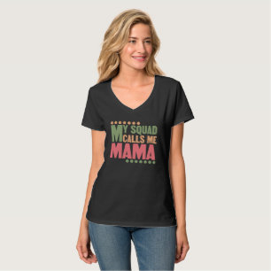 Camiseta Arte de palavra Mamãe esquadrão fofo