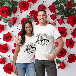 Camiseta Arte de palavra para sempre fofo festa de noivado