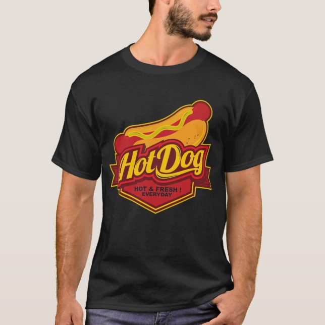 Camiseta Arte de palavras de cachorro quente legal (Frente)