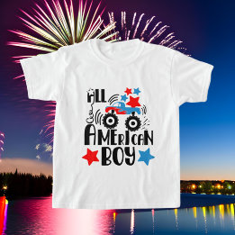 Camiseta Arte de palavras de menino americano patriótico