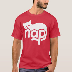 Camiseta Arte de Palavras Gato Sonolento Dormindo Design As