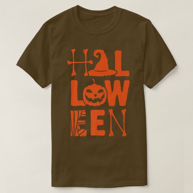 Camiseta Arte de Palavras Halloween (Frente do Design)