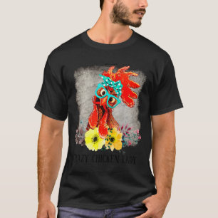 Camiseta Arte de Palavras Senhora Frango Louca Divertida