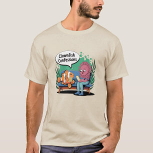 Camiseta Arte de Palhaço Humorístico para Amantes de Peixes