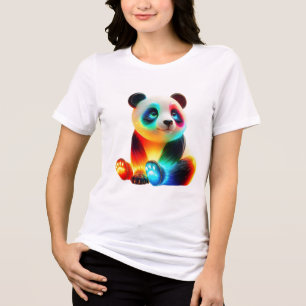 Camiseta Arte de Panda Colorido Luminoso – Panda Fofo com L