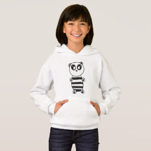 Camiseta Arte de Panda Preto e Branco Divertida