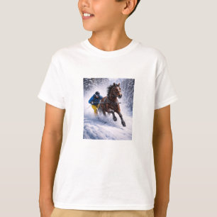 Camiseta Arte de Parede Cavalo de Inverno Arte em Metal G