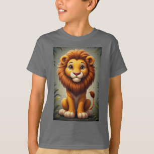 Camiseta Arte de Parede de Berçário de Leão Fofo Arte de An