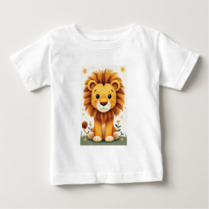 Camiseta Arte de Parede de Berçário de Leão Fofo Selva