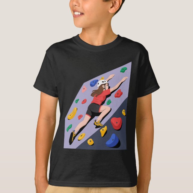 Camiseta Arte de Parede de Escalada de Rocha Indoor (Frente)