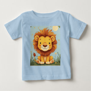 Camiseta Arte de parede de leão de desenho animado para cri