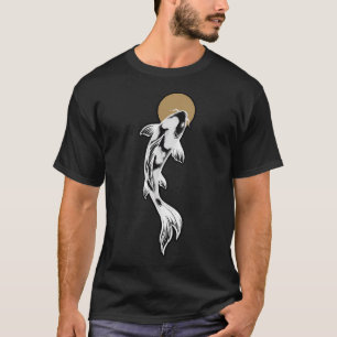 Camiseta Arte de Parede de Peixe Koi Branco