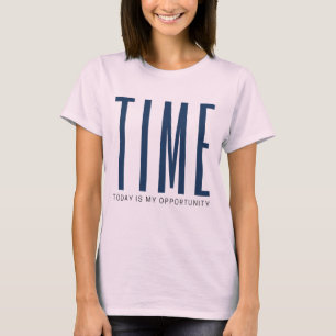 Camiseta Arte de Parede Tipografia Minimalista TIME, Motivo