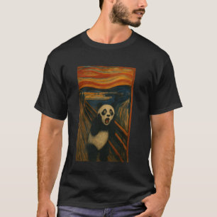Camiseta Arte de Paródia de Panda Gritando Engraçado Gráfic